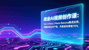 (17070期)商业AI视频创作课:Veo 3/Sora 2/Nano Banana集成应用,构建自动化生产线,内容成本降低70%-中创网_分享创业项目_助您在家赚钱