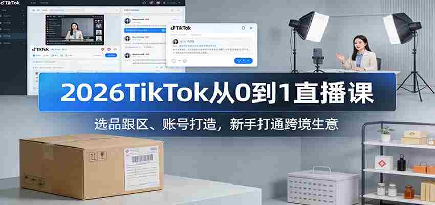 2026TikTok从0到1直播课：选品跟区、账号打造，新手打通跨境生意-中创网_分享创业项目_助您在家赚钱