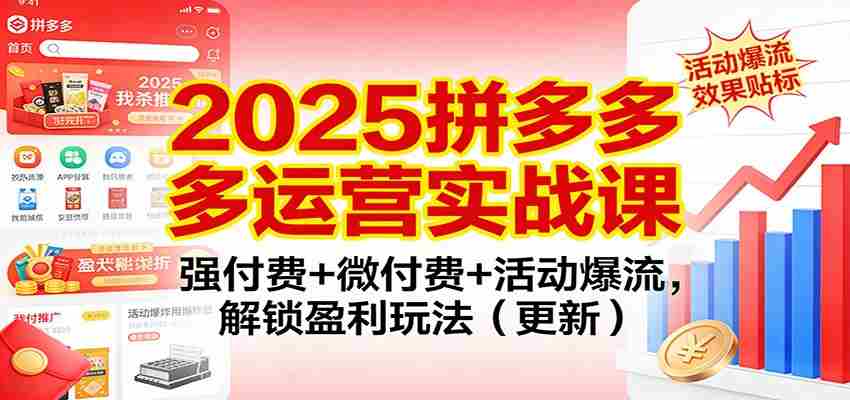 2025拼多多运营实战课：强付费+微付费+活动爆流，解锁盈利玩法（更新）-中创网_分享创业项目_助您在家赚钱