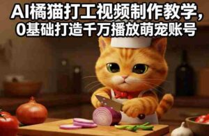 AI橘猫打工视频制作教学,流量狂飙,0基础打造千万播放萌宠账号-中创网_分享创业项目_助您在家赚钱