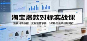 淘宝爆款对标实战课:透视对手数据,复制运营节奏,3天稳定出单超越同行-中创网_分享创业项目_助您在家赚钱
