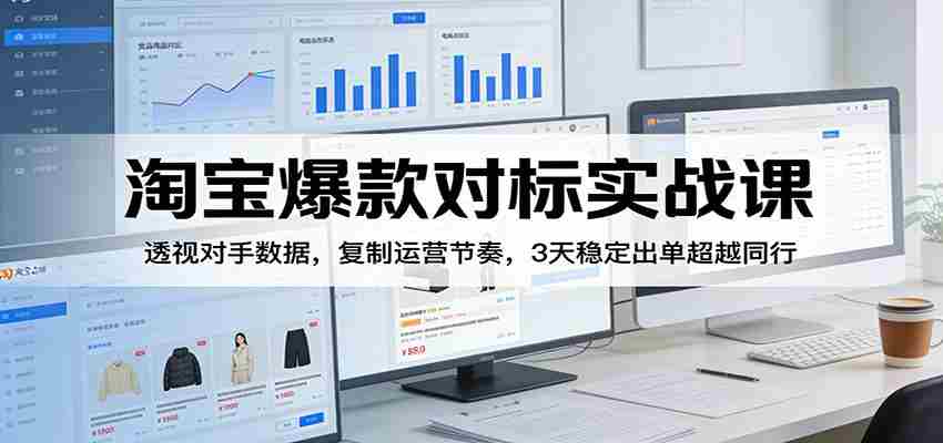 淘宝爆款对标实战课：透视对手数据，复制运营节奏，3天稳定出单超越同行-中创网_分享创业项目_助您在家赚钱