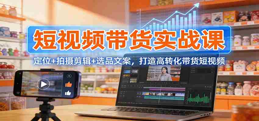 短视频带货实战课：定位+拍摄剪辑+选品文案，打造高转化带货短视频-中创网_分享创业项目_助您在家赚钱