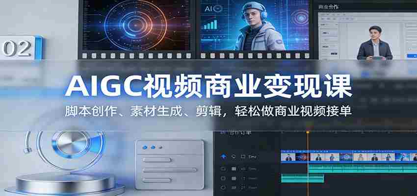 AIGC视频商业变现课：脚本创作、素材生成、剪辑，轻松做商业视频接单-中创网_分享创业项目_助您在家赚钱