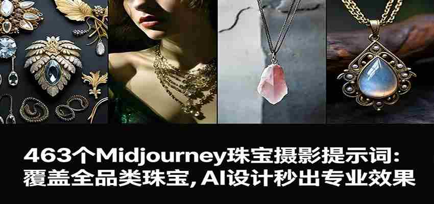 463个Midjourney珠宝摄影提示词：覆盖全品类珠宝，AI设计秒出专业效果-中创网_分享创业项目_助您在家赚钱
