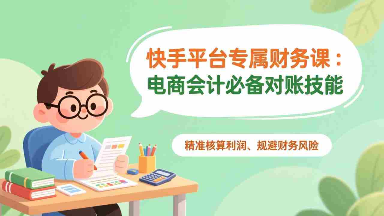 （17167期）快手平台专属财务课：电商会计必备对账技能，精准核算利润、规避财务风险-中创网_分享创业项目_助您在家赚钱