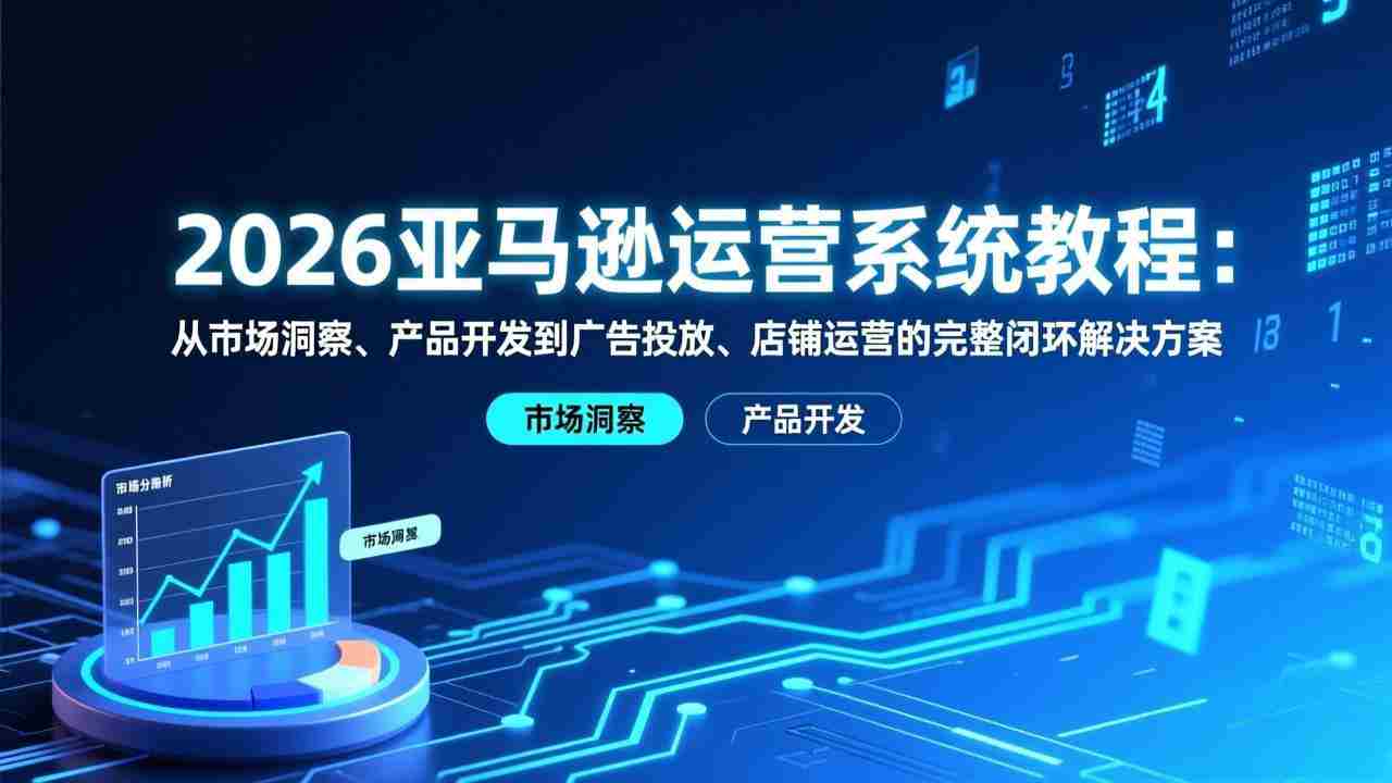 （17208期）2026亚马逊运营系统教程：从市场洞察、产品开发到广告投放、店铺运营的完整闭环解决方案-中创网_分享创业项目_助您在家赚钱