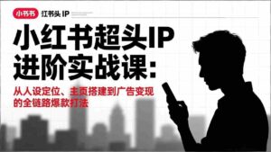 (17190期)小红书超头IP进阶实战课:从人设定位、主页搭建到广告变现的全链路爆款打法-中创网_分享创业项目_助您在家赚钱