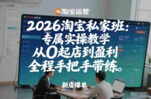 2026淘宝私家班:专属实操教学,从0起店到盈利,全程手把手带练-中创网_分享创业项目_助您在家赚钱