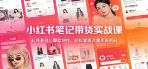小红书笔记带货实战课:起号养号,爆款创作,轻松掌握流量变现密码-中创网_分享创业项目_助您在家赚钱