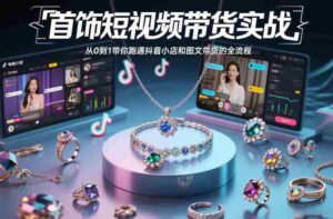 首饰短视频带货实战,从0到1带你跑通抖音小店和图文带货的全流程-中创网_分享创业项目_助您在家赚钱