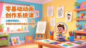 (17161期)零基础动画创作系统课:从剧本到成片,掌握原创短视频动画全流程制作-中创网_分享创业项目_助您在家赚钱