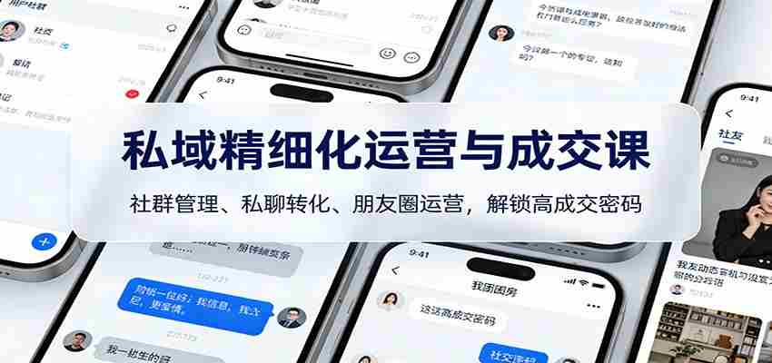 私域精细化运营与成交课：社群管理、私聊转化、朋友圈运营，解锁高成交密码-中创网_分享创业项目_助您在家赚钱