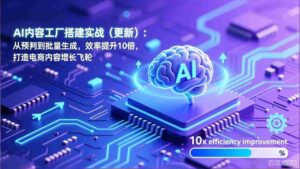 (17210期)AI内容工厂搭建实战(更新):从预判到批量生成,效率提升10倍,打造电商内容增长飞轮-中创网_分享创业项目_助您在家赚钱