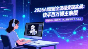 (17266期)2026AI漫剧全流程变现实战:快手百万博主亲授,吃透90%分账红利,单人居家轻松月入过万-中创网_分享创业项目_助您在家赚钱