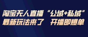 (17098期)淘宝无人直播最新玩法,包含私域和公域两种玩法-中创网_分享创业项目_助您在家赚钱