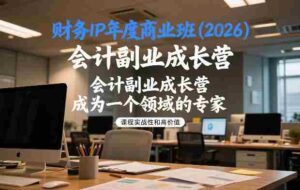 财务IP年度商业班(2026),会计副业成长营,成为一个领域的专家-中创网_分享创业项目_助您在家赚钱