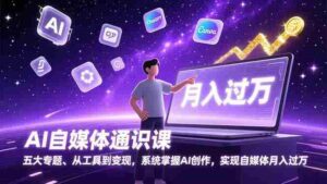 (17035期)AI自媒体通识课,五大专题、从工具到变现,系统掌握AI创作,实现自媒体月入过万-中创网_分享创业项目_助您在家赚钱