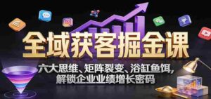 全域获客掘金课:六大思维、矩阵裂变、浴缸鱼饵,解锁企业业绩增长密码-中创网_分享创业项目_助您在家赚钱