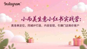 (17114期)小而美生意小红书实战营:高客单定位,同城IP打造,内容变现,引爆门店高价客户-中创网_分享创业项目_助您在家赚钱