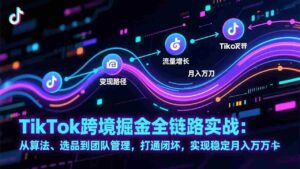 (17216期)TikTok跨境掘金全链路实战:从算法、选品到团队管理,打通闭环,实现稳定月入万刀-中创网_分享创业项目_助您在家赚钱