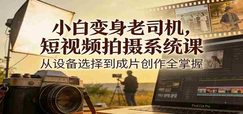 小白变身老司机，短视频拍摄系统课，从设备选择到成片创作全掌握-中创网_分享创业项目_助您在家赚钱