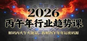 公众号付费文章:2026丙午年行业趋势课:解码丙火午火能量,拆解丙午年年运密码源-中创网_分享创业项目_助您在家赚钱