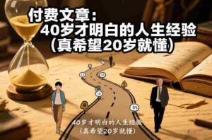 付费文章：40岁才明白的人生经验（真希望20岁就懂）-中创网_分享创业项目_助您在家赚钱
