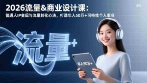 （17246期）2026流量&商业设计课：普通人IP变现与流量转化心法，打造年入50万+可持续个人事业-中创网_分享创业项目_助您在家赚钱