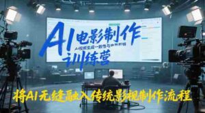 AI电影制作训练营,掌握AI视频生成一致性与电影剪辑,将AI无缝融入传统影视制作流程-中创网_分享创业项目_助您在家赚钱
