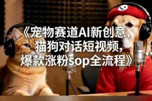 宠物赛道AI新创意，猫狗对话短视频，爆款涨粉sop全流程-中创网_分享创业项目_助您在家赚钱