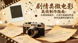 (17086期)剧情类微电影高效制作指南:从策划到成片,六步打造盈利作品,单作品盈利达数万元-中创网_分享创业项目_助您在家赚钱