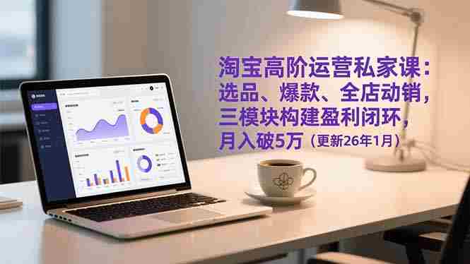 （17016期）淘宝高阶运营私家课：选品、爆款、全店动销，三模块构建盈利闭环，月入破5万（更新26年1月）-中创网_分享创业项目_助您在家赚钱
