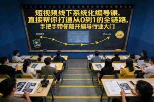 短视频线下系统化编导课,直接帮你打通从0到1的全链路,手把手带你敲开编导行业大门-中创网_分享创业项目_助您在家赚钱