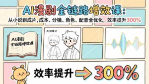 (17245期)AI漫剧全链路增效课:从小说到成片,成本、分镜、角色、配音全优化,效率提升300%-中创网_分享创业项目_助您在家赚钱