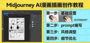 利用Midjourney AI人工智能轻松创作漫画插画教程,零基础创作完整漫画插画-中创网_分享创业项目_助您在家赚钱