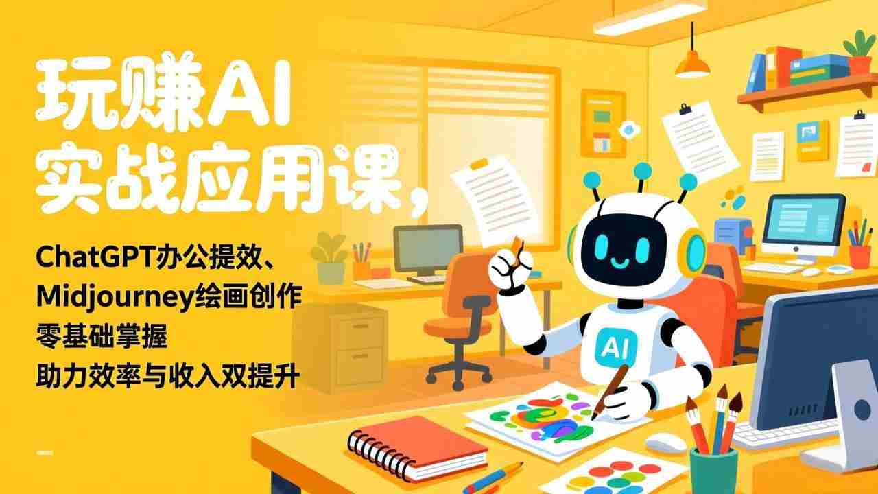 （17295期）玩赚AI实战应用课，ChatGPT办公提效、Midjourney绘画创作，零基础掌握，助力效率与收入双提升-中创网_分享创业项目_助您在家赚钱