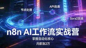 (17458期)n8n AI工作流实战营,节点处理+API连通+Sora2实战,掌握自动化核心月薪涨2万-中创网_分享创业项目_助您在家赚钱