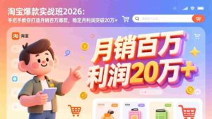 (17401期)淘宝爆款实战班-2026年2月更新:手把手教你打造月销百万爆款,稳定月利润突破20万+-中创网_分享创业项目_助您在家赚钱