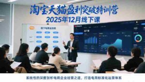 淘宝天猫盈利突破特训营25年12月线下课，系统性的深度剖析电商企业经营之道，打造电商标准化运营体系-中创网_分享创业项目_助您在家赚钱