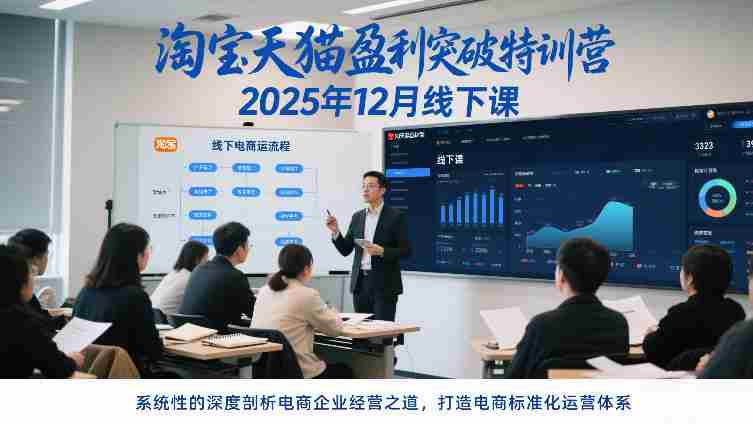淘宝天猫盈利突破特训营25年12月线下课，系统性的深度剖析电商企业经营之道，打造电商标准化运营体系-中创网_分享创业项目_助您在家赚钱
