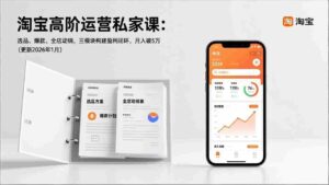 (17280期)淘宝高阶运营私家课:选品、爆款、全店动销,三模块构建盈利闭环,月入破5万(更新26年1月)-中创网_分享创业项目_助您在家赚钱