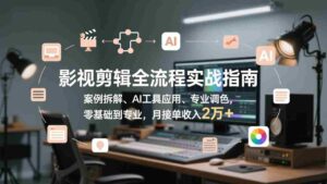 (17338期)影视剪辑全流程实战指南,案例拆解、AI工具应用、专业调色,零基础到专业,月接单收入2万+-中创网_分享创业项目_助您在家赚钱