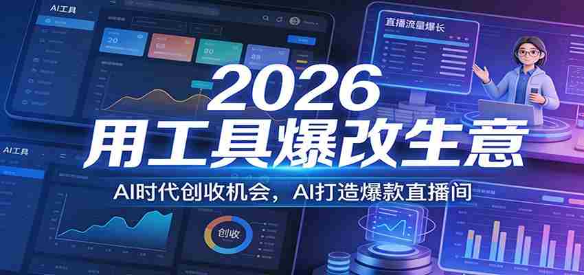 2026用工具爆改生意，AI时代创收机会，AI打造爆款直播间-中创网_分享创业项目_助您在家赚钱