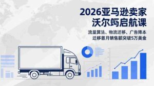 (17416期)2026亚马逊卖家沃尔玛启航课,流量算法、物流迁移、广告降本,迁移首月销售额突破5万美金-中创网_分享创业项目_助您在家赚钱