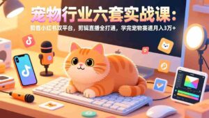 (17410期)宠物行业六套实战课:抖音小红书双平台,剪辑直播全打通,学完宠物赛道月入3万+-中创网_分享创业项目_助您在家赚钱