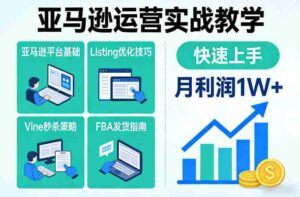 亚马逊运营实战教学，亚马逊平台+Listing优化+Vine秒杀+FBA发货等，快速上手，实现店铺月利润1W-中创网_分享创业项目_助您在家赚钱