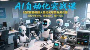 AI自动化实战课:20款智能机器人自动化您的业务任务,轻松节省时间,降低成本,提升利润-中创网_分享创业项目_助您在家赚钱