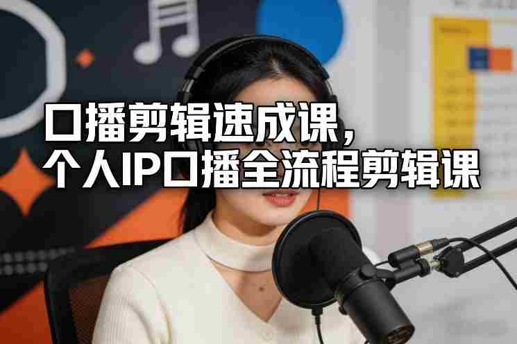 口播剪辑速成课，个人IP口播全流程剪辑课-中创网_分享创业项目_助您在家赚钱
