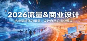 2026流量&商业设计,把流量转化为留量,设计自己的商业模式-中创网_分享创业项目_助您在家赚钱
